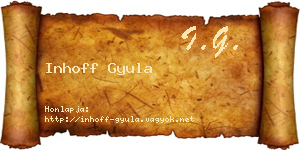 Inhoff Gyula névjegykártya
